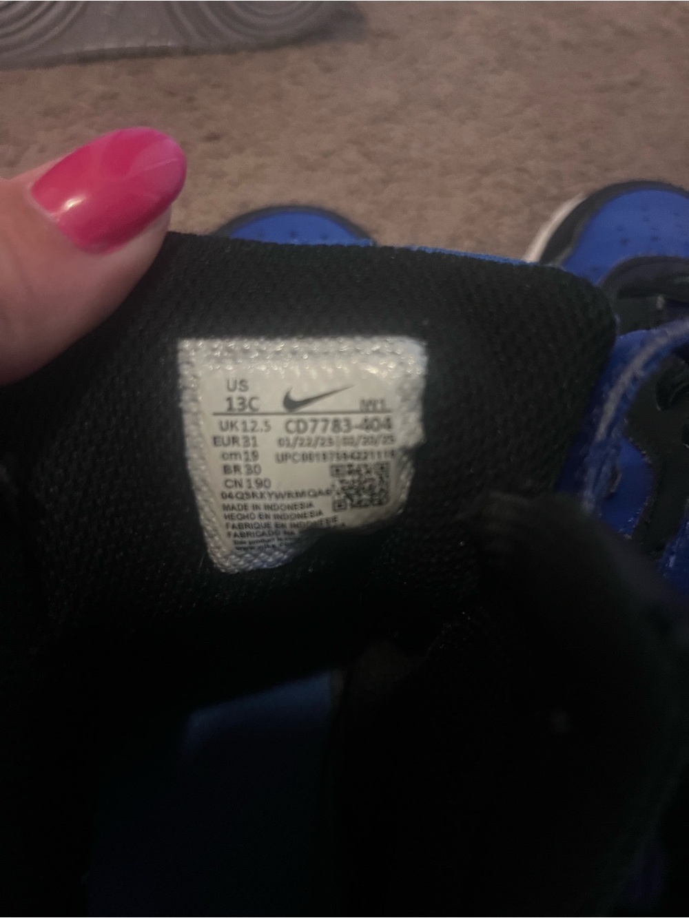 Nike Kids High-Top Sneakers in Blue and Black - Picture 5 of 5